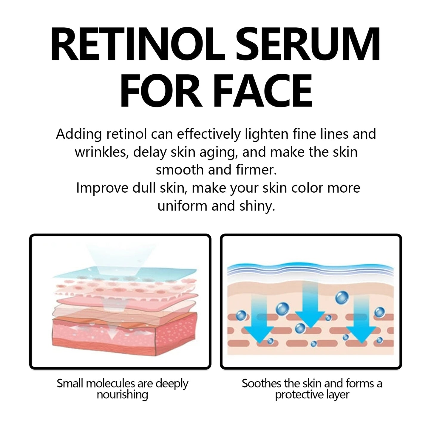 Retinol Serum For Face, Hydrating Firming Facial Fine Lines Smooth Skin Anti-Wrinkle,anti ageing Essence